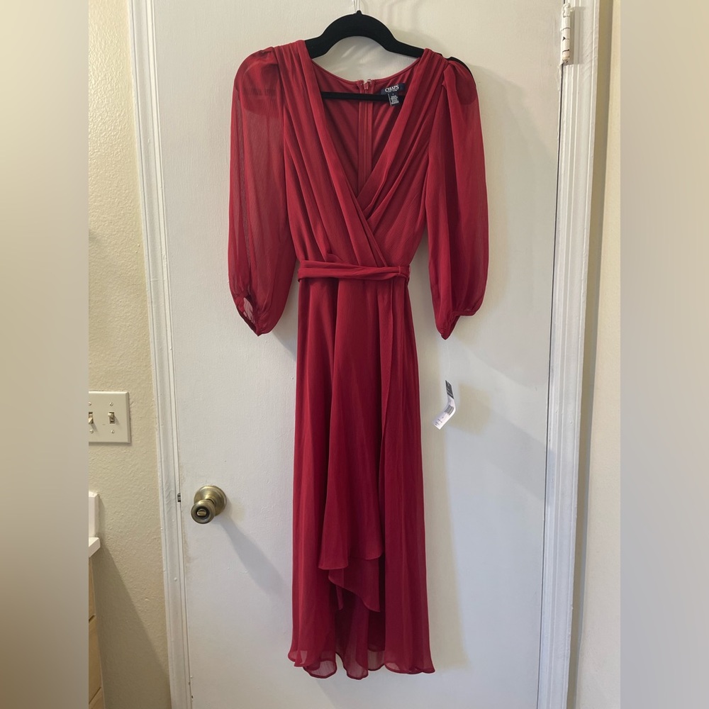 Chaps Size 6 Red High Low Dress
